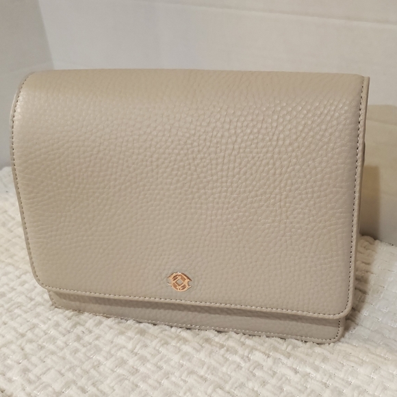 Dagne Dover Andra Crossbody Bag Bone Leather Pebbled New with Tags - Picture 3 of 10